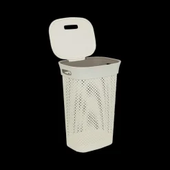 Ygo Wasmand PURLLE 60L M/Deksel Beige| Was- & Linnenmanden|Badkameropbergers