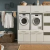 Ygo Wasruimteset LAUNDRY: Wasmachinekast laag X2 + Opzetkast breed X2 + Linnenkast + Opzetkast smal| Wasruimte & Opbergkasten
