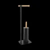 Ygo WC-borstel/Pap.Houder ATHOR Bam./Met. Zwart| Wastafelaccessoires