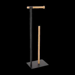 Ygo WC-Rolhouder ATHOR Bamboe/Met. Zwart| Toiletaccessoires