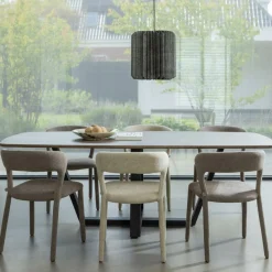 Ygo Woood Stoel NOBLE Stof Taupe| Stoelen